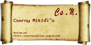 Cserny Miklós névjegykártya