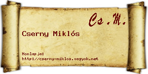 Cserny Miklós névjegykártya