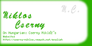 miklos cserny business card